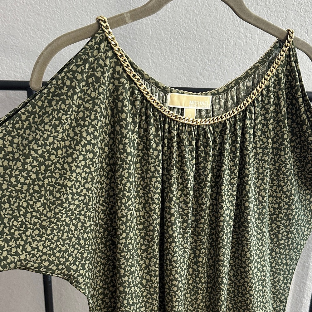 Michael Kors Olive Chain-Accent Blouse